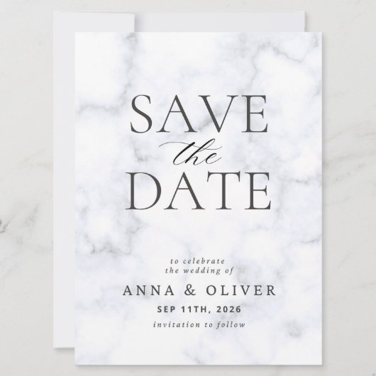 Moderne Minimalistische Save the Date Kaart (Voorkant)