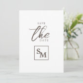 Moderne Minimalistische Save the Date Kaart met Fo (Staand voorkant)