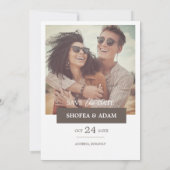 Moderne Minimalistische Save the Date Kaart met Fo (Achterkant)