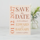 Moderne Minimalistische Save the Date Kaart met Ov (Staand voorkant)