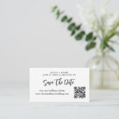 Moderne Minimalistische Save The Date Kaart | QR C (Staand voorkant)