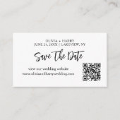 Moderne Minimalistische Save The Date Kaart | QR C (Voorkant)