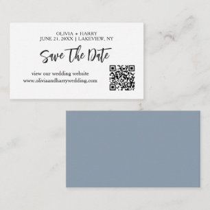 Moderne Minimalistische Save The Date Kaart QR C