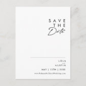 Moderne Minimalistische Save The Date Postkaart Uitnodiging Briefkaart (Voorkant)
