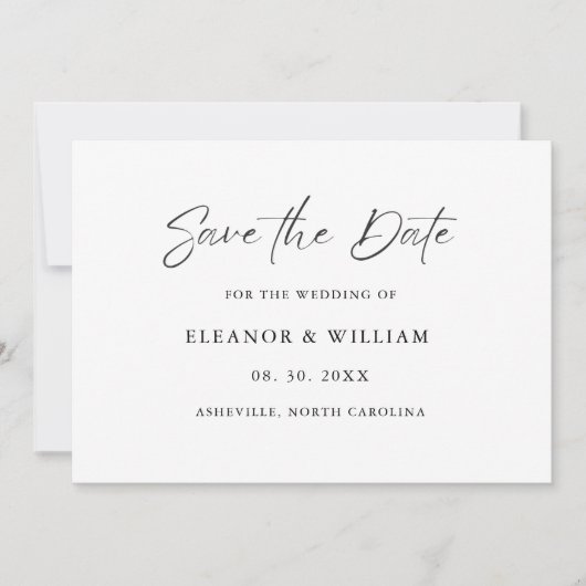 Moderne Minimalistische Save the Date Trouw Uitnod (Voorkant)