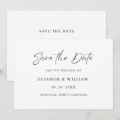 Moderne Minimalistische Save the Date Trouw Uitnod (Voorkant / Achterkant)