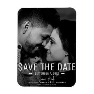 Moderne Minimalistische Save the Date Trouwfoto Magneet