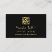 Moderne minimalistische scanbare QR-code zwart en  Visitekaartje (Achterkant)