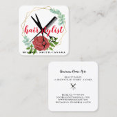 Moderne minimalistische schaar die de haar Stylist Vierkante Visitekaartje (Voorkant / Achterkant)