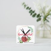 Moderne minimalistische schaar die de haar Stylist Vierkante Visitekaartje (Staand voorkant)