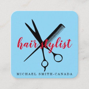 Moderne, minimalistische schaar die haarpieklijst vierkante visitekaartje