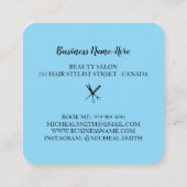 Moderne, minimalistische schaar die haarpieklijst vierkante visitekaartje (Achterkant)