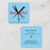 Moderne, minimalistische schaar die haarpieklijst vierkante visitekaartje (Voorkant / Achterkant)