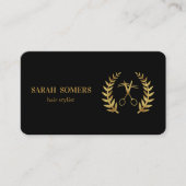 Moderne, minimalistische schaar die haarpieklijst  visitekaartje (Voorkant)