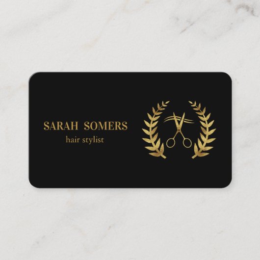 Moderne, minimalistische schaar die haarpieklijst  visitekaartje (Voorkant)