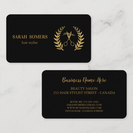 Moderne, minimalistische schaar die haarpieklijst  visitekaartje (Voorkant / Achterkant)