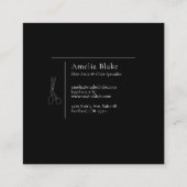 Moderne minimalistische schaar haarstylist vierkante visitekaartje (Achterkant)