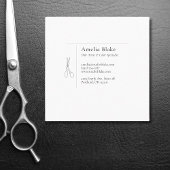 Moderne minimalistische schaar haarstylist vierkante visitekaartje