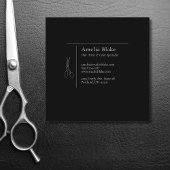 Moderne minimalistische schaar haarstylist vierkante visitekaartje