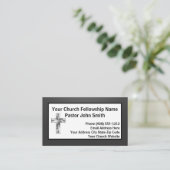 Moderne minimalistische schaduwrijke zwarte kerkvo visitekaartje (Staand voorkant)