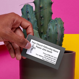 Moderne minimalistische schaduwrijke zwarte kerkvo visitekaartje