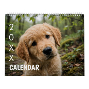 Moderne minimalistische schattige hond kalender