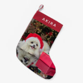 Moderne minimalistische Schattigee hond huisdier f Kleine Kerstsok (Voorkant (Hangend))