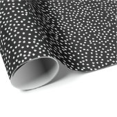 Moderne minimalistische Schattigee Polka Dot zwart Cadeaupapier (Rol Hoek)