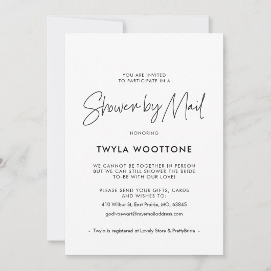 Moderne minimalistische schok per post kaart (Voorkant)