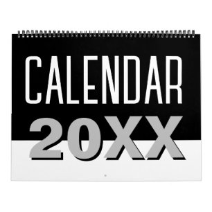 Moderne Minimalistische Schone Zwarte en Witte 202 Kalender