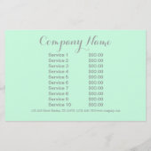 moderne minimalistische schoonheidssalon mintgroen flyer (Achterkant)