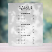 Moderne minimalistische schoonheidssalon prijslijs acryl bord (Neutraal)