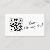 Moderne Minimalistische Schoonmaakdiensten QR-code Visitekaartje (Achterkant)