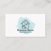 Moderne minimalistische schoonmaakdiensten QR-code Visitekaartje (Voorkant)