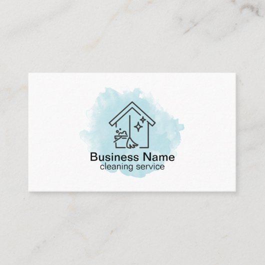 Moderne minimalistische schoonmaakdiensten QR-code Visitekaartje (Voorkant)
