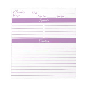 Moderne Minimalistische Schrijflegerrecepten Notitieblok