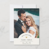 Moderne Minimalistische Schrijfmachine Goud Foto B Save The Date (Voorkant)