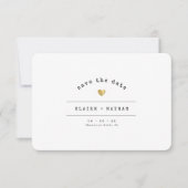 Moderne Minimalistische Schrijfmachine Goud Stof K Save The Date (Voorkant)