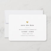 Moderne Minimalistische Schrijfmachine Gouden Hart Save The Date (Voorkant)