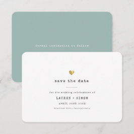 Moderne Minimalistische Schrijfmachine Gouden Hart Save The Date