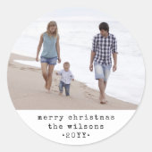 Moderne Minimalistische Schrijfmachine Prettig Ker Ronde Sticker (Voorkant)