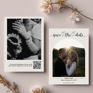 Moderne Minimalistische Script 2 Zijden Foto's Huw Save The Date