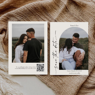 Moderne Minimalistische Script 2 Zijden Foto's Tro Save The Date