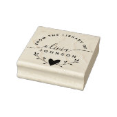 Moderne Minimalistische Script Aangepaste Biblioth Rubberstempel (Stempel)