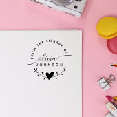 Moderne Minimalistische Script Aangepaste Biblioth Rubberstempel