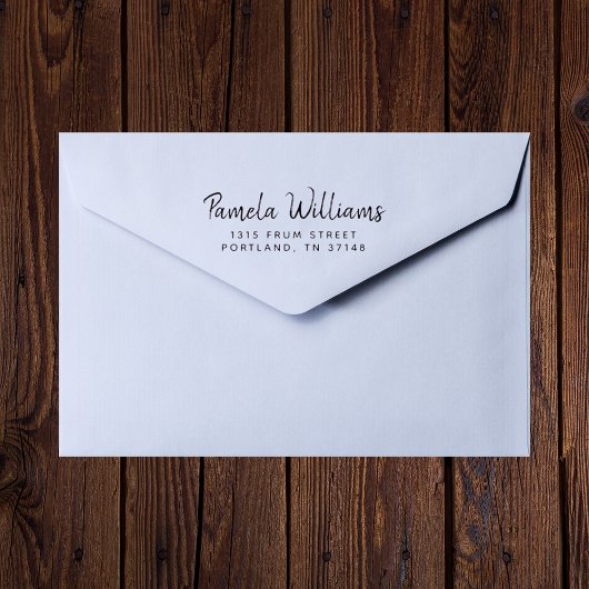 Moderne Minimalistische Script Aangepaste Naam Ret Rubberstempel