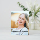 Moderne Minimalistische Script Afstudeerfoto Bedan Briefkaart (Staand voorkant)