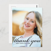 Moderne Minimalistische Script Afstudeerfoto Bedan Briefkaart (Voorkant / Achterkant)