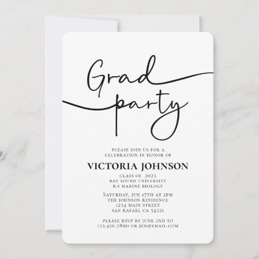 Moderne Minimalistische Script Afstuderen 2023-par Kaart (Voorkant)