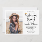 Moderne minimalistische script afstuderen brunch f kaart (Voorkant)